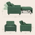 thumbnail image 6 of Convertible Sleeper Chair, Aiho 3-in-1 Convertible Sofa Bed Recliner Chair with Pull Out Couch - Green, 6 of 8