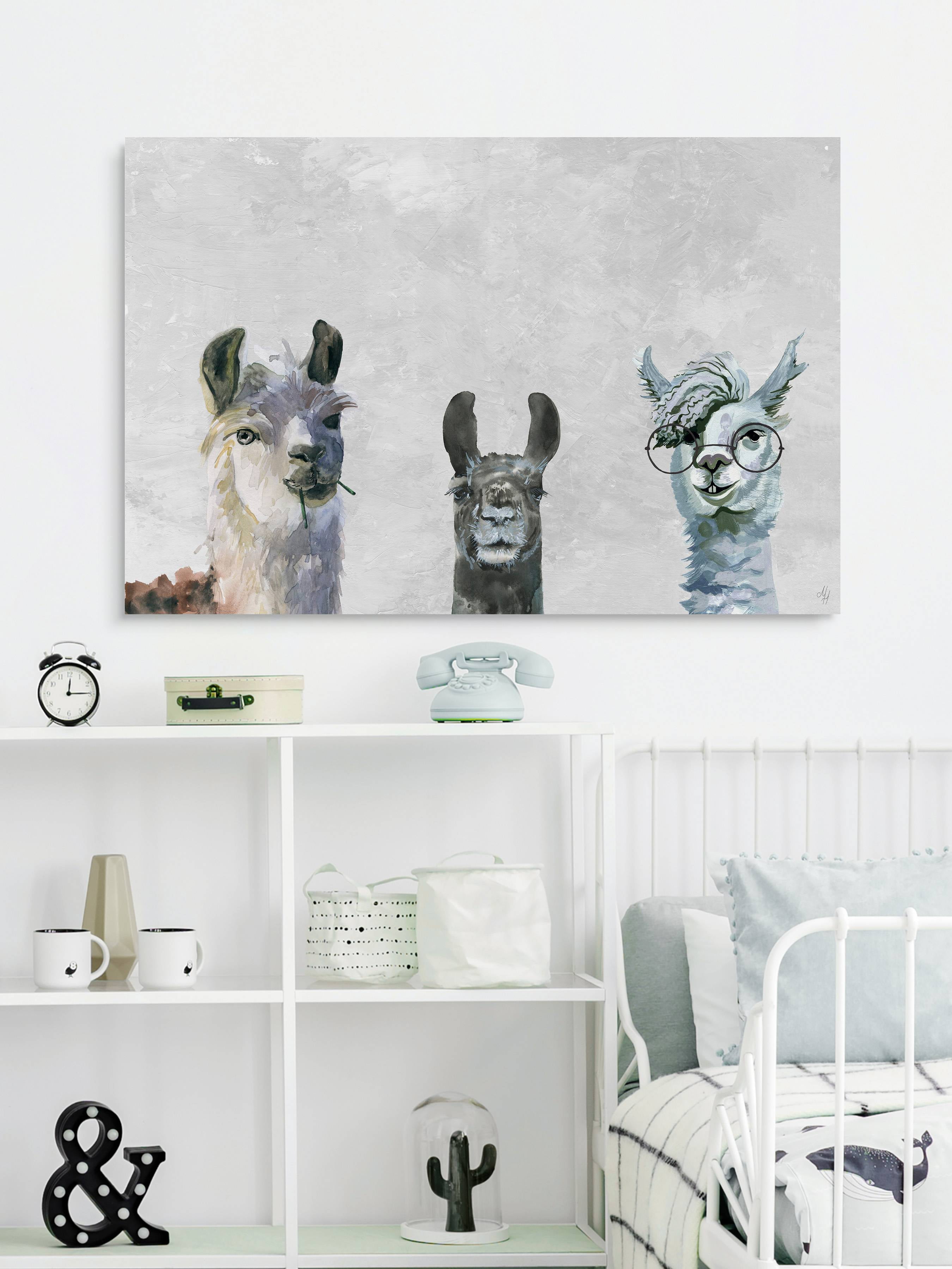 Marmont Hill Llama Squad II Canvas Wall Art