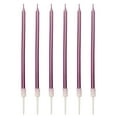 thumbnail image 2 of 6 Pack Pink Long Thin Metallic Birthday Candles, Sleek Cake Candles, Elegant Decor for Birthday Parties & Wedding Celebrations, Cake Decoration Accents for Festive Event Table Settings, 2 of 8