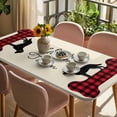 thumbnail image 3 of Black Red Buffalo Plaid Table Cloths for 3 Foot Rectangle Tables, Bones Cute Dogs Pets Patio Waterproof Elastic Fitted Tablecloths, Washable Rectangular Table Cover for Camping, 3 of 8