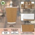 thumbnail image 2 of Café Express (500 Count) 12 oz - 354 ml Disposable Ripple Coffee Cups, Hot and Cold Beverage Drinking Paper Cups for Parties, Picnics, Events, Take-Out, 2 of 4