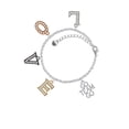 thumbnail image 2 of Delight Jewelry Silvertone Go Team Go Multi-Colored Crystal Love Charm Bracelet, 2 of 5
