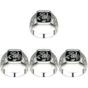 4pcs Man Scorpion Embossment Ring Punk Ring Creative Gothic Ring Hand Jewelry