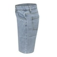 thumbnail image 6 of Uqiangy Women Baggy Low Rise Women Baggy Denim Shorts Y2k Vintage Straight Leg Denim Shorts Casual Knee Length Jean Jorts with Pockets Light blue XL, 6 of 8