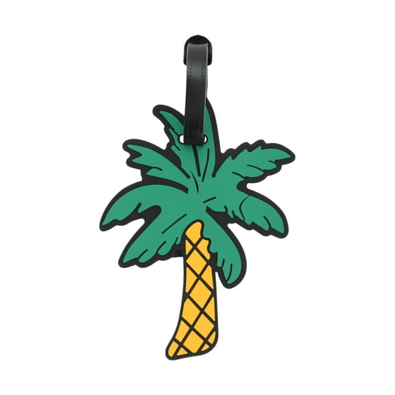 Unique Bargains 1 Pc Coconut Tree Luggage Tag for Travelling Green Soft Rubber