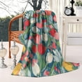 thumbnail image 3 of Pioneer Flower Floral Print Pattern Blanket,Comfortable Soft Flannel Throw Blanket,All Season,Warm Lightweight Blankets for Sofa Bed Couch Living Room Chair,50"x60", 3 of 4
