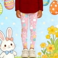 thumbnail image 2 of Easter Girls Print Athletic Leggings Full Length Casual Pants for Toddlers Kids Playwear Pink 9 Years-10 Years, 2 of 5