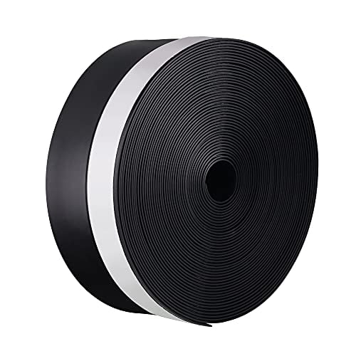 Weather Stripping Silicone Door Seal Strip 1.4” x 26 Feet Black Weather Stripping Tape with Adhesive for Door Sealing Window Gap to Block Cold or Hot Air Leaking in Room (WB146)