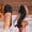 Black b, variant on Women‘s Thick Soled Closed Toe Wedge Sandals With A Hollowed Out And Buckle Sloping Back, Women Sandals Comfortable​ For Rural Vacations, Farm Stays, And Countryside Vacations