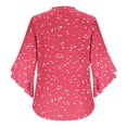 thumbnail image 4 of Cilsoka Womens Business Casual 3/4 Ruffle Sleeve Blouses V Neck Double Layers Mesh Shirts Flowy Dressy Tunic Tops, 4 of 6