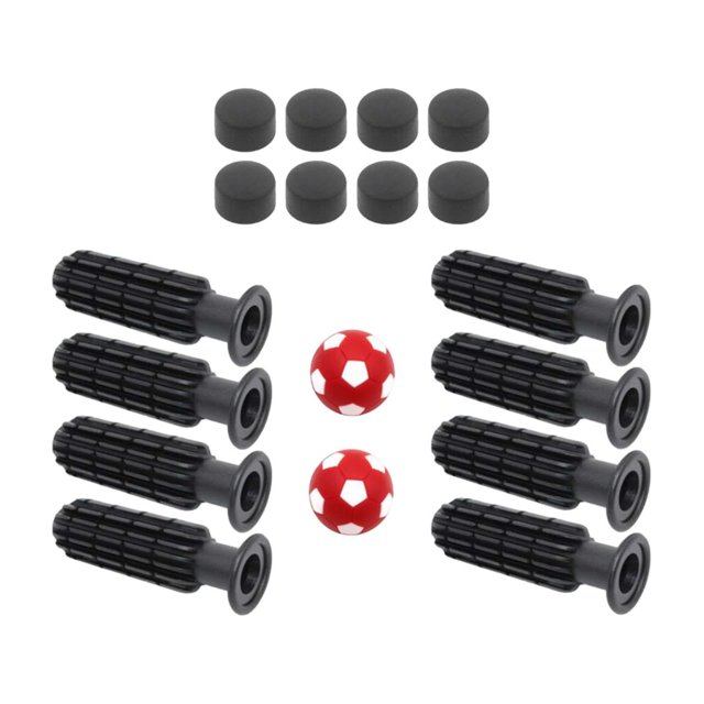 jinwen 8 Pieces Table Football Replacement Handles Easy to Install Foosball Handles Bright Red Footballs