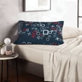 thumbnail image 6 of Salouo Navy Blue Geometric Print Print Pillow Case Cover,Wrinkle-Free Bed Pillow Cover Pack of 1 Home Decor Fade-Resistant and Stain-Resistant ,Pillows Not Included -16"x24", 6 of 8