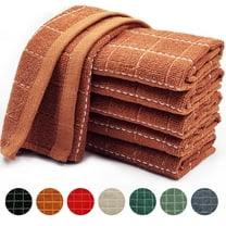 Homieway 100% Cotton Kitchen Dish Cloths, Super Soft and Absorbent Dish Towels Washing Drying Dishes, 12" x 12", Orange, 6 Pack