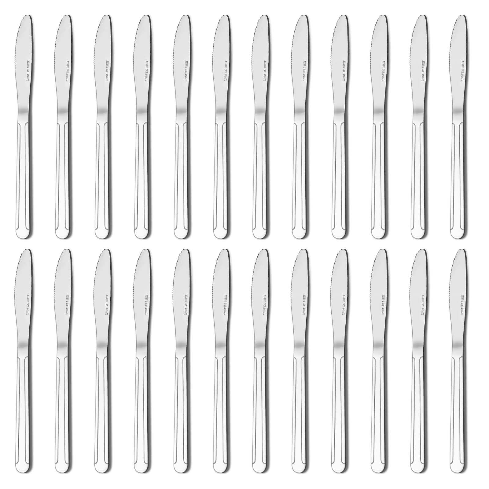 Funnydin 24 Pieces Dinner Knives Set, 8.1 Inches Table Knives Set, Durable  Butter Knife, Food Grade Stainless Steel Dinner Knife, Cost-effective