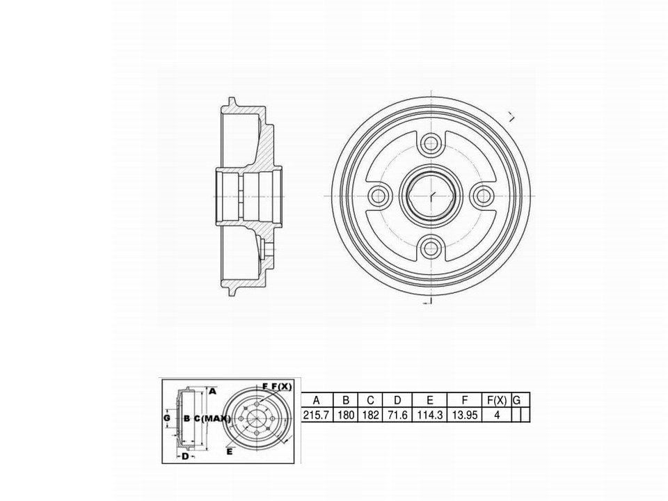 Winstop Brake Drum, Rear WS235873, Hyundai Excel 1991-1990