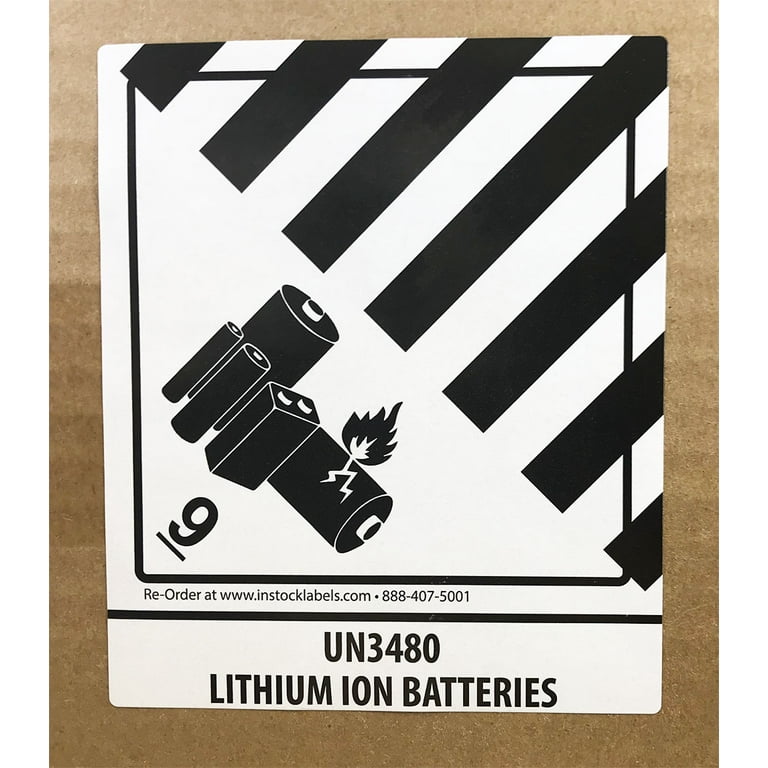 Picture　ピクチャー　ステッカー UN 3480 Hazardous Material Lithium Ion Batteries Hazard Class 9