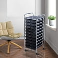 thumbnail image 4 of LEIYY 10 Drawer Rolling Storage Cart Scrapbook Paper Office School Organizer (Black), 4 of 10
