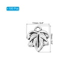 thumbnail image 2 of Uxcell Leaf Pendants, 100 Pack Metal Tree Leaf Beads Bulk Leaves Charm for Jewelry Making Style 18, Silver, 2 of 5