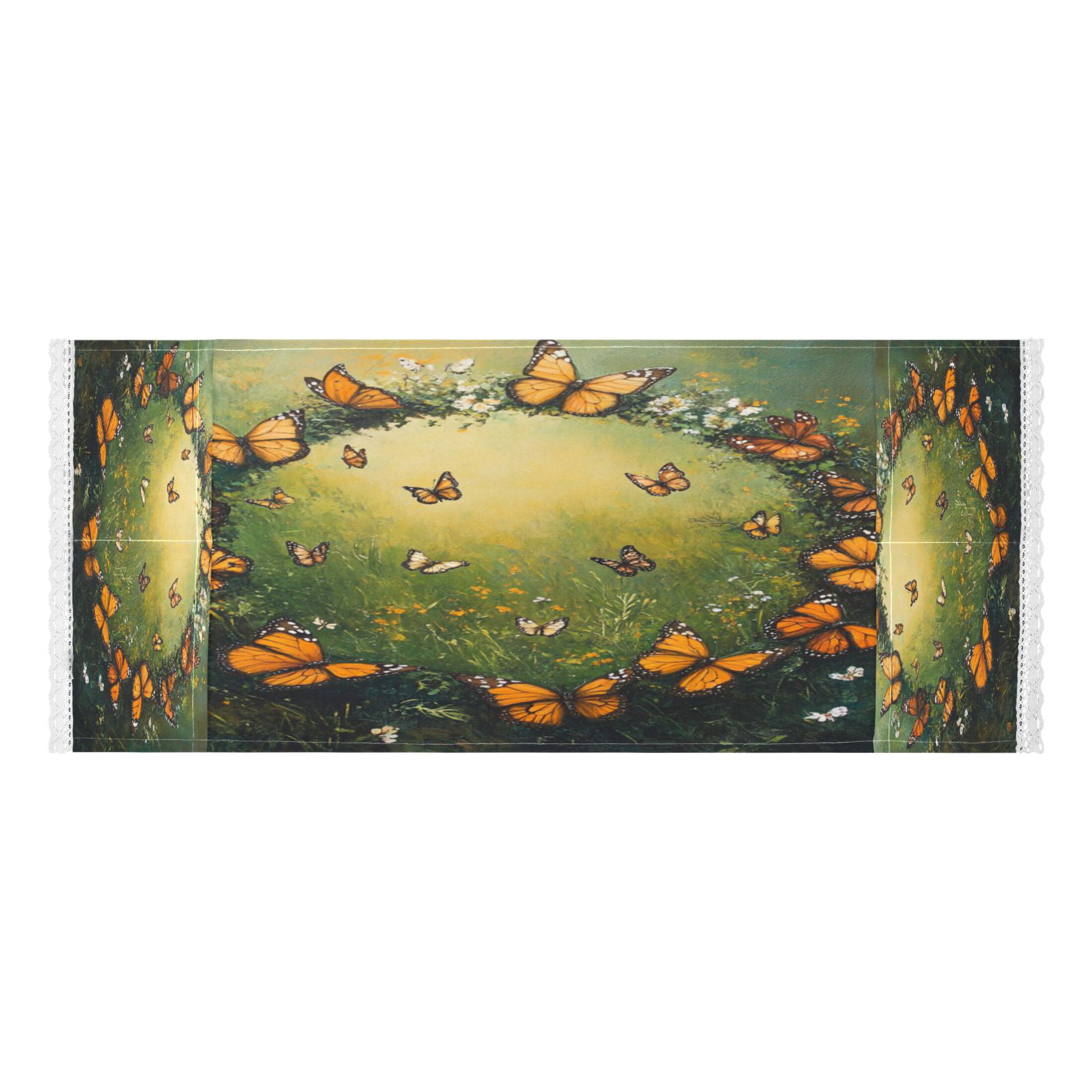 Orange and Black ButterflyWasher and Dryer Covers Dust-Proof and Oil Resistant Fridge Cover with 4 Storage Pockets Washing Machine Top Cover for Laundry Kitchen Home 51.2 x 22 In