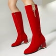 thumbnail image 2 of UngA Western Boots Women Cowboy Boots for Women Mid Calf Fashion Cowgirl Boots Red,5.5, 2 of 7