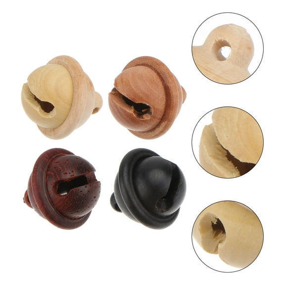 PAMINGONO Small Decorative Bells Eco-Friendly Wood Material for Party and Festival 4Pcs
