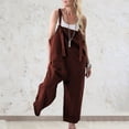 thumbnail image 4 of Women Jumpsuit Casual - Wide Shoulder Straps Sleeveless Pockets, 4 of 5