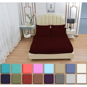 6 Piece Luxury Rayon Made From Bamboo Sheets Set- King Burgundy Sheets, Softer Than Cotton-Up To 16 Deep Pockets-Wrinkle Free-Extremely Soft Bamboo Derived Rayon Sheets- King,Burgundy