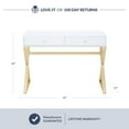 thumbnail image 5 of BELLEZE Vanity Table, Home Office Computer Desk - Ellena (White), 5 of 7