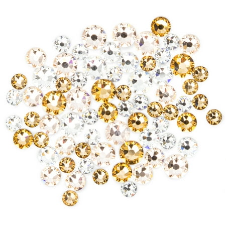 Swarovski Silver Rhinestones - Swarovski Flatback Mix 72PC Wedding