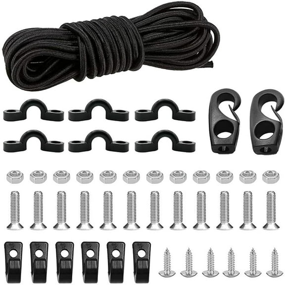 Kit De Montaje De Cubierta De Kayak Juego De Montaje De Cuerda Elástica De 8 Pies Con Cordón De Nylon Elástico Tornillo De Acero Inoxidable Anillos En C Ganchos En J Traje De Almacenamiento seitruly VI009403-01