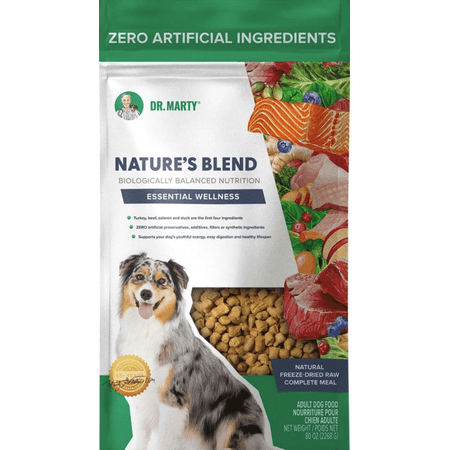 Dr. Marty, Nature's Blend Essential Wellness, Freeze Dried Adult Dog Food, 80 oz