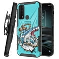 thumbnail image 1 of DALUX V Hybrid Kickstand Holster Phone Case Compatible with Metro TCL 20 XE (2021) 6.52 inch - Anchor Shark, 1 of 2