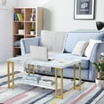 thumbnail image 5 of Gymax Modern Coffee Table Faux Marble Top Accent Cocktail Table w/ Gold Metal Frame, 5 of 10