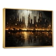 thumbnail image 2 of Designart "New York Nighttime Urban Shade I" City Buildings Floater Framed Canvas Wall Art, 2 of 5
