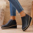 thumbnail image 2 of Willtoo Boots for Women Side‑Zipper Wedge Ankle Boots Thick Platform Elevated Booties Warm Winter Casual Outdoor Daily Shoes, 2 of 6