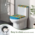 thumbnail image 4 of HELLHERO Christmas Block Puzzle Pattern Toilet Cover, Dust-Proof Non-Slip Polyester Toilet Seat Covers, 4 of 8