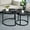 Black, variant on Hawsaiy 2-in-1 Nesting Coffee Table Set,Vintage Round Tea Table with Adjustable Foot Pads,Black