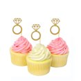 thumbnail image 5 of Paquete de 50 adornos para cupcakes con purpurina dorada, mini anillo de diamantes, decoración para tartas para matrimonio, compromiso, aniversario, cumpleaños, San Valentín, decoración de tartas Adepaton Utensilios de Horneado y Reposteria, 5 of 5
