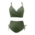 thumbnail image 4 of HAIJIE Women's Bikini Set Push Up Swimsuit with Boho Trim 4 Way Bikini Swimsuits Cover Ups Summer Dress for Wife Girlfriend Soft Lightweight Beach Dress (Green,M), 4 of 4