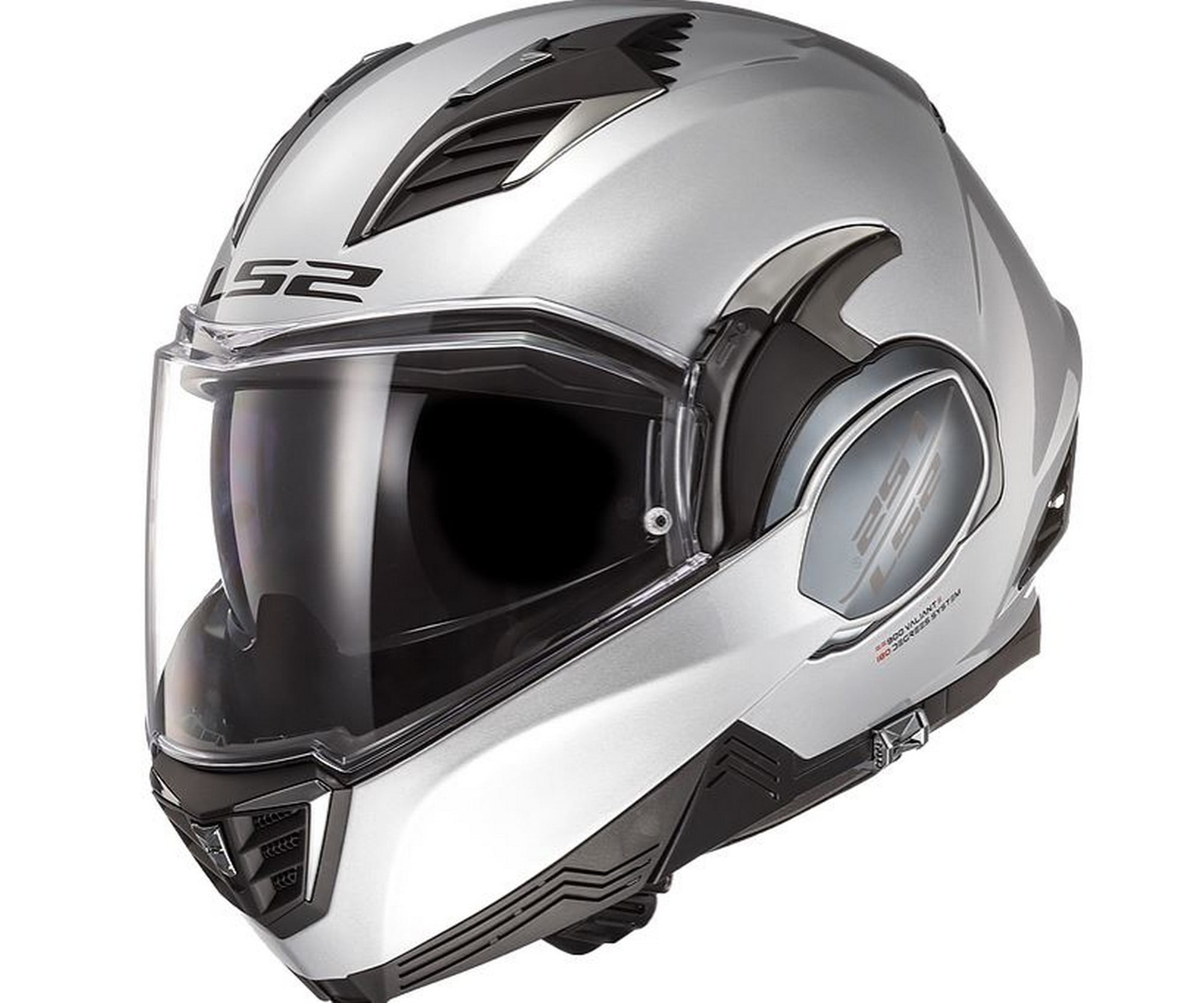 LS2 Valiant II Solid Modular Motorcycle Helmet Silver - Walmart.com - Walmart.com