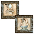 thumbnail image 2 of Gango Home Decor Elegant Tub and Vanity Bathroom Wall Art; Two Blue 12x12in Unframed Paper Prints, 2 of 6