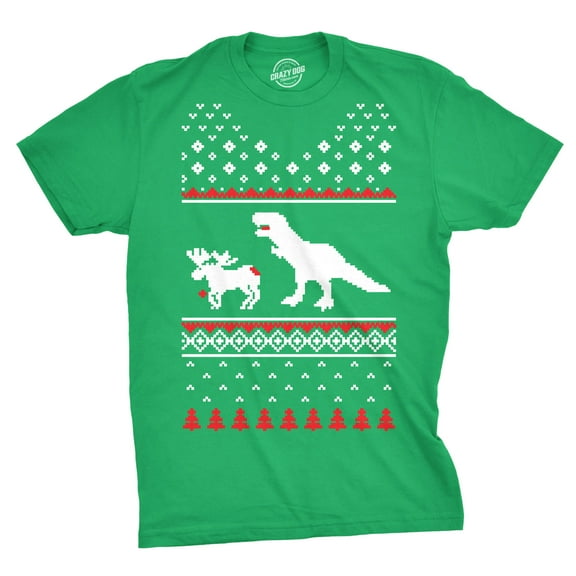T-Rex Attack Moose Ugly Sweater Sarcastic T Shirt Funny Christmas Gift Sarcasm Graphic Tees