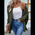 thumbnail image 4 of Suéter Tipo Cárdigan para Mujer, de Gran Tamaño, de Punto Grueso, Holgado, Cruzado, con de Murciélago y Frente Abierto Verde XL, 4 of 8