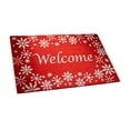 thumbnail image 2 of Christmas Snowflake Decor Welcome Mat, 29.52x17.71 Inch Xmas Red Door Mat for Home Entrance, Rustic Farmhouse Winter Christmas Floor Mats for Front Outdoor Indoor Entryway Rug, 2 of 6