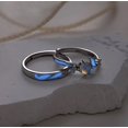 thumbnail image 4 of Glowing Band Moonstone Silver Couple Matching Promise Rings for Couples, Women, Men, Him, Her Set of 2 - Adjustable, Gift Wrap, 4 of 6