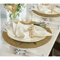 thumbnail image 3 of Gold Beaded Placemats Set of 2 for Dining Coffee Table Scratch Heat Stain Resistant Charger Kitchen Decor Durable Tablemats - Fall Autumn Thanksgiving Holiday - 14 Inches, 3 of 7