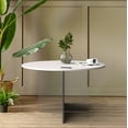 thumbnail image 4 of LeisureMod Valore Series Modern Side Table with Round Tabletop and Sturdy Acrylic Cross Base for Living Room and Bedroom in White (28 inch), 4 of 8