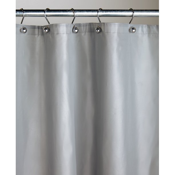 Weighted Shower Curtain Liners with Grommets (Silver)