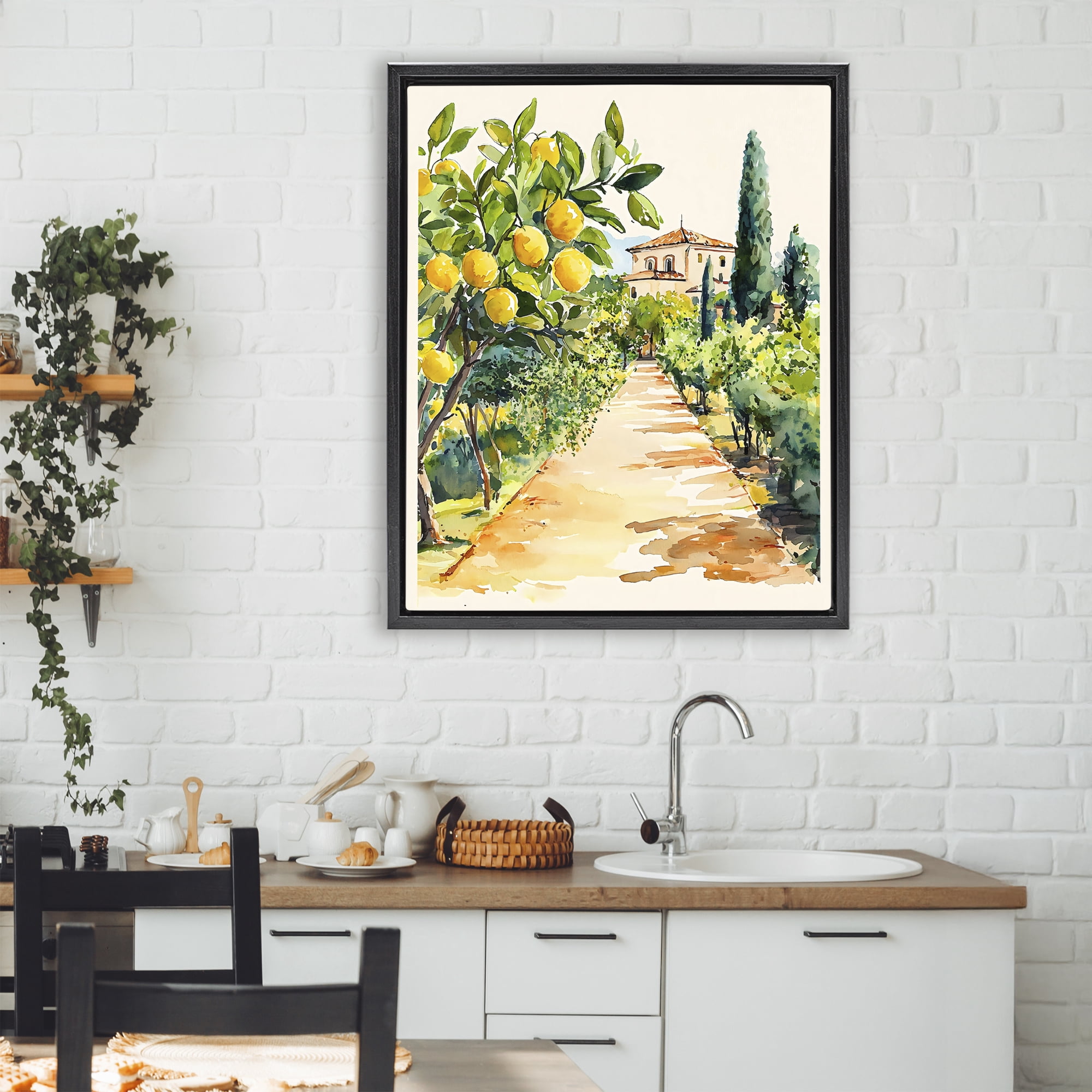 Stupell Industries Lemon Grove Pathway Black Framed Floater Canvas Wall Art, design by LSR Design Studio