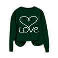 thumbnail image 3 of Yteetum Valentine Gifts Women's Valentine's Day Sweatshirts Plus Size Crewneck Heart Graphic Print Hoodless Sweatshirt Womens Casual Oversized Round Neck Loose Comfy Sweatshirt Fall Spring Clothes, 3 of 5